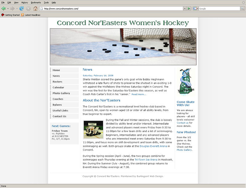 Concord Nor'Easters screen shot